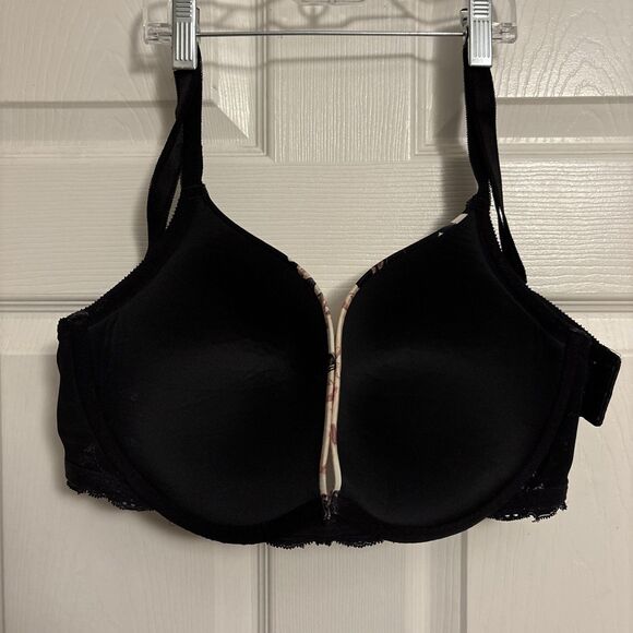 Torrid Curve Body Plunge Push-Up Straight Back Bra Graceful Skull 40DD - Picture 9 of 9